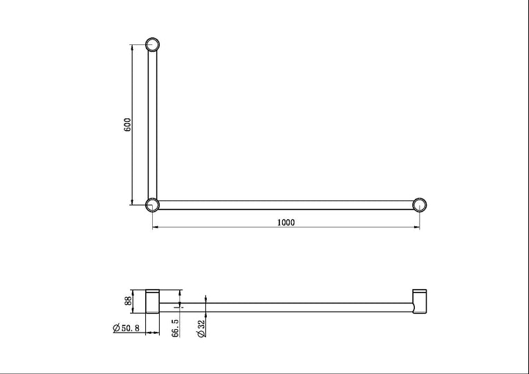 Dda Grab Rails CALIBRE MECCA 32MM DDA GRAB RAIL SET 90 DEGREE 600X1000MM – Avail Design