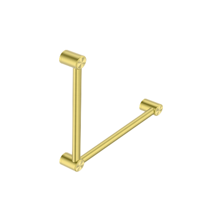 Calibre Terra 32mm New Zealand Toilet Grab Rail 90 Degree 750x750mm Organic Brushed Brass Living (Made to Order) - R01A7575BBL
