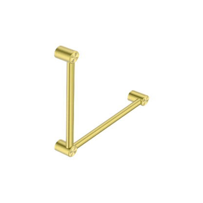 Calibre Terra 32mm New Zealand Toilet Grab Rail 90 Degree 750x750mm Organic Brushed Brass Living (Made to Order) - R01A7575BBL