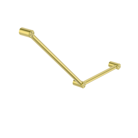 Calibre Terra 32mm Toilet Grab Rail 45 Degree 450x750mm Angled Rail Organic Brushed Brass Living (Made to Order) - R01A445BBL