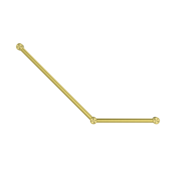 Calibre Terra 32mm Toilet Grab Rail 45 Degree 450x750mm Angled Rail Organic Brushed Brass Living (Made to Order) - R01A445BBL