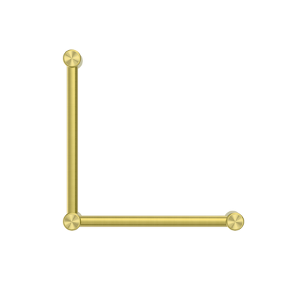 Calibre Terra 32mm Toilet Grab Rail 90 Degree 450mm Each Direction Organic Brushed Brass Living (Made to Order) - R01A490BBL
