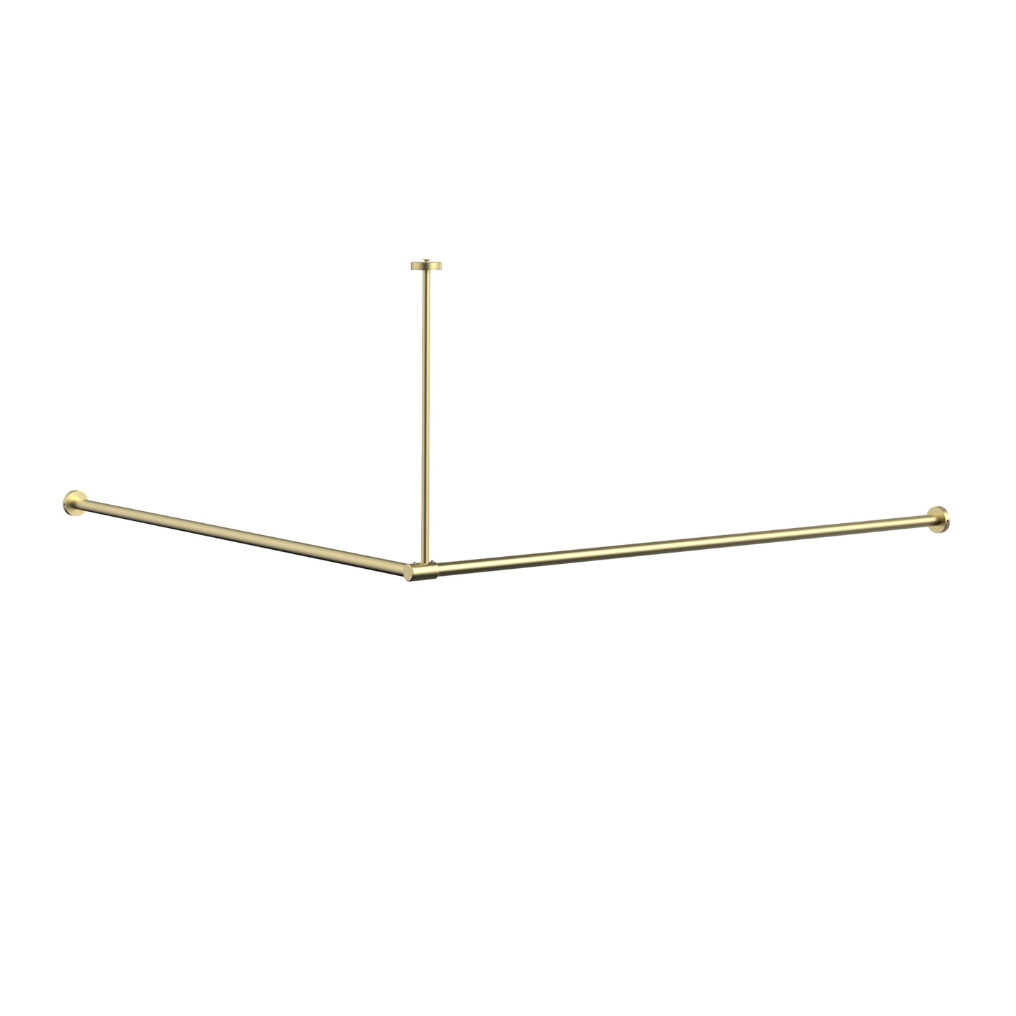 Calibre Terra Curtain Rail 1200x1200mm 90 Degree Organic Brushed Brass Living - RU1C12129BBL