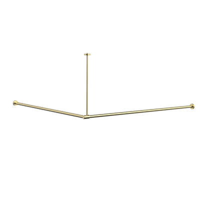 Calibre Terra Curtain Rail 1200x1200mm 90 Degree Organic Brushed Brass Living - RU1C12129BBL