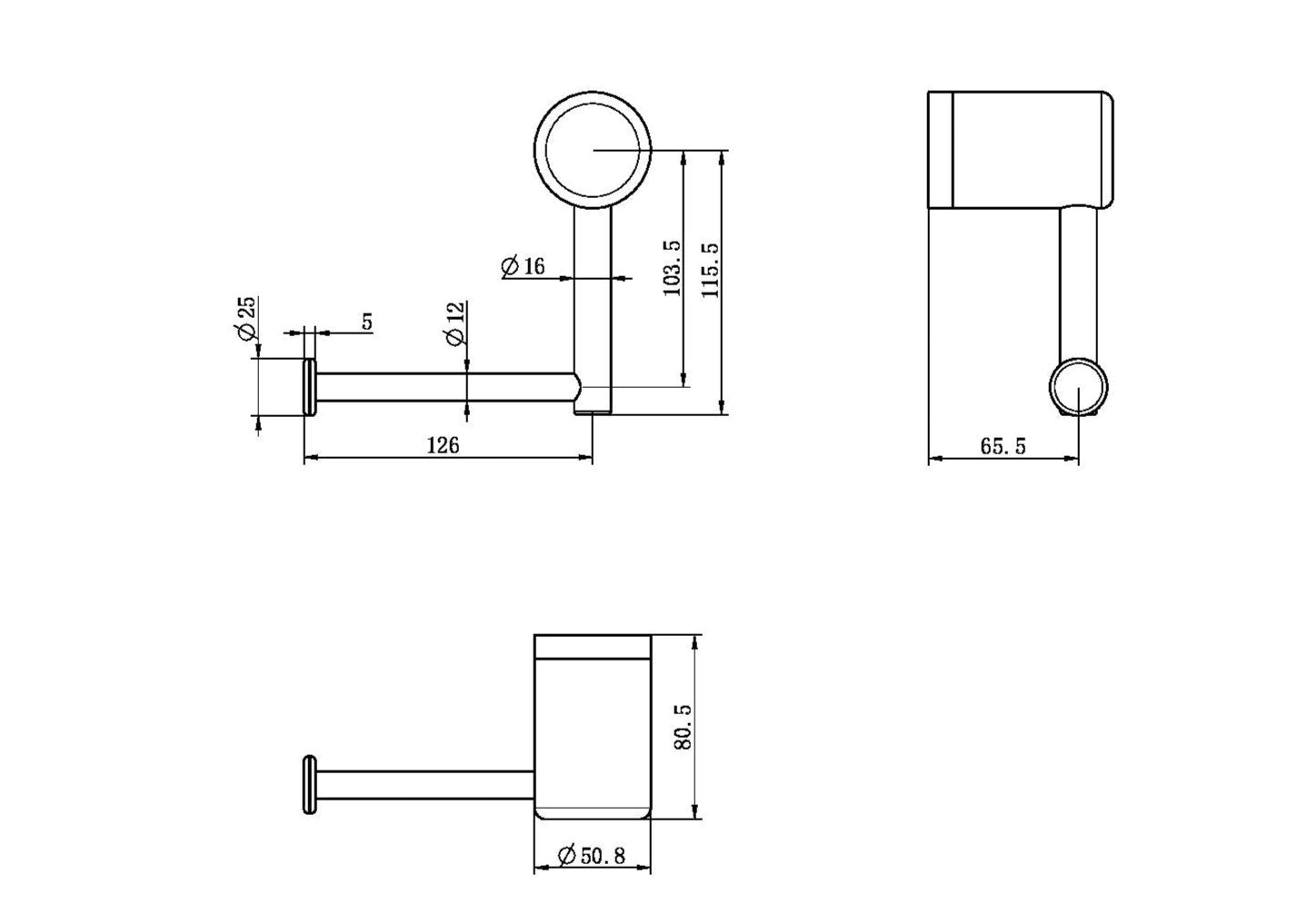 Calibre Terra Heavy Duty Toilet Roll Holder Organic Brushed Brass Living (Made to Order) - R01HBBL