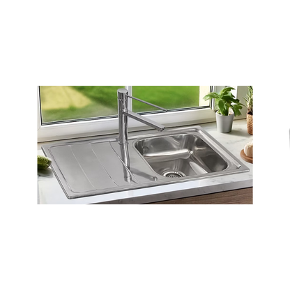 Care Kitchen Sink Single Bowl With Drainer - Right Hand Bowl With Heat Shield Pad - BEN-TC613-860RHB