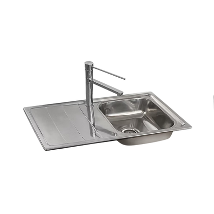 Care Kitchen Sink Single Bowl With Drainer - Right Hand Bowl With Heat Shield Pad - BEN-TC613-860RHB