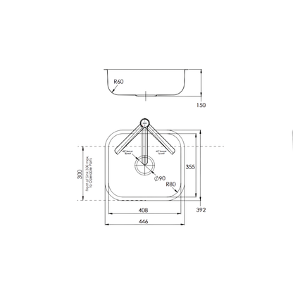 Care Kitchen Sink Single Bowl - With Heat Shield Pad - BEN-A832-425SB