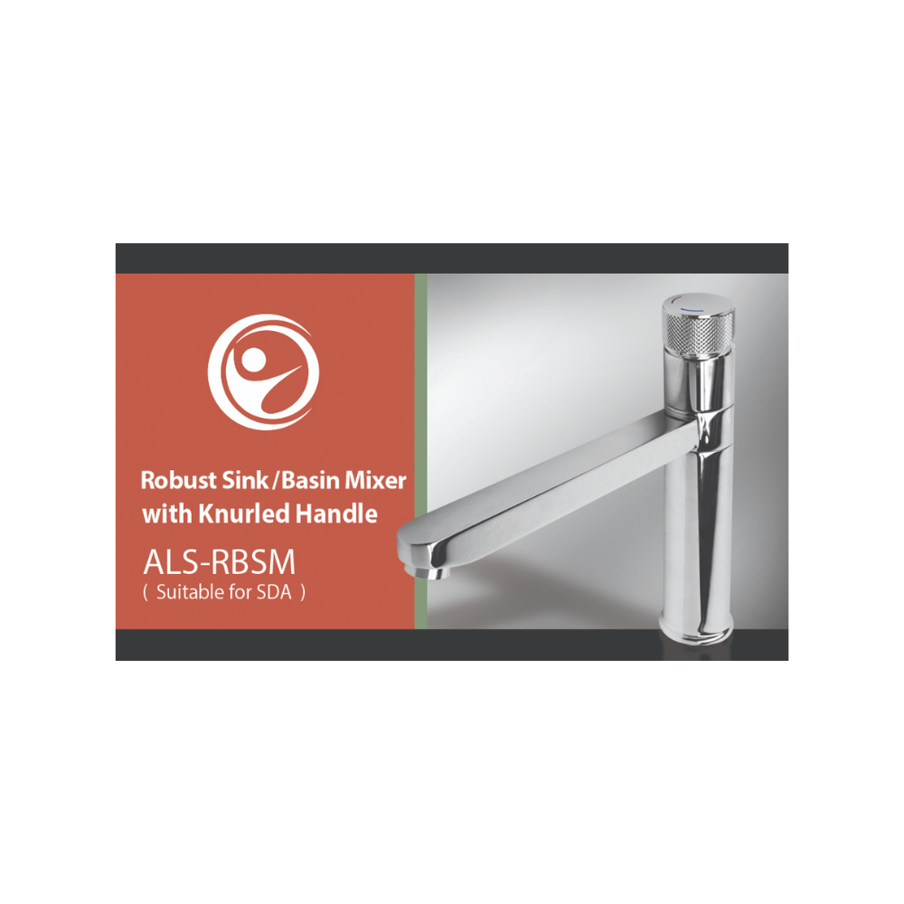 Care Robust Sink and Basin Mixer with Swivel Spout Chrome - ALS-RBSM