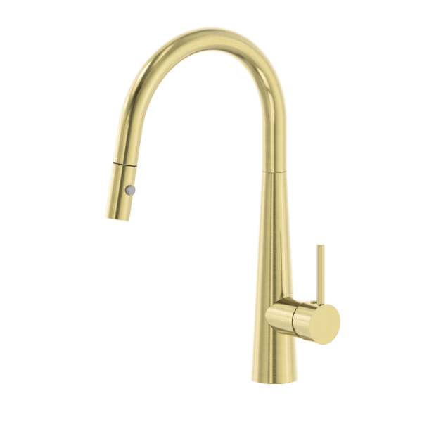 DOLCE PULL OUT SINK MIXER WITH VEGIE SPRAY FUNCTION BRUSHED GOLD
