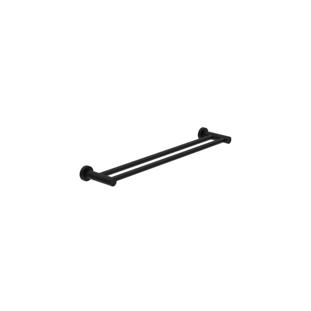 Dolce II Double Towel Rail 800mm Matte Black - NR2030DMB