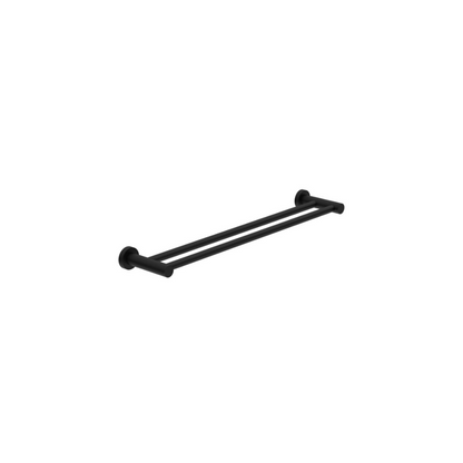 Dolce II Double Towel Rail 800mm Matte Black - NR2030DMB