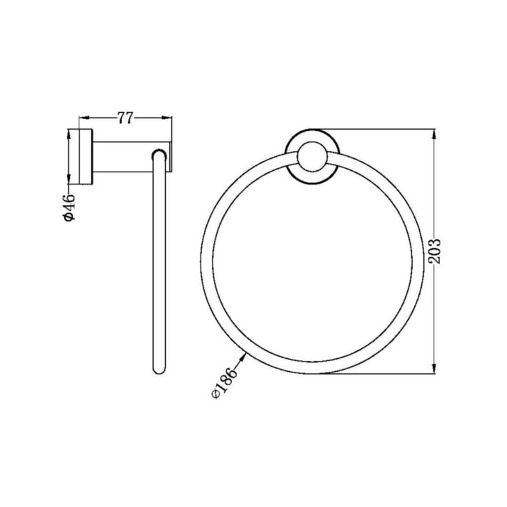 Dolce II Hand Towel Ring Brushed Nickel - NR2080BN