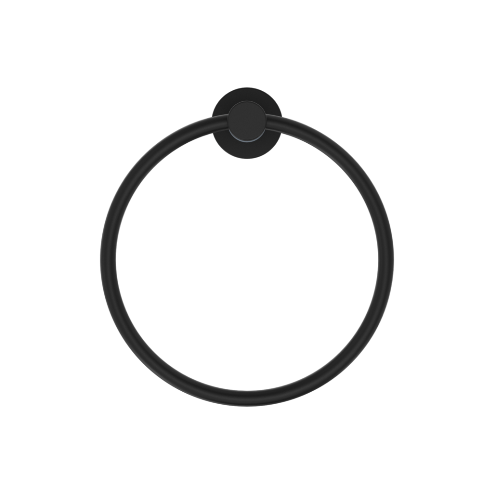 Dolce II Hand Towel Ring Matte Black - NR2080MB