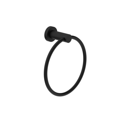 Dolce II Hand Towel Ring Matte Black - NR2080MB
