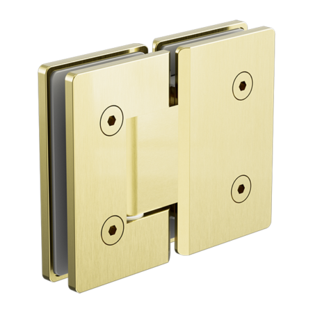 GLASS TO GLASS 180 DEGREE SHOWER HINGE 10MM GLASS BRUSHED GOLD