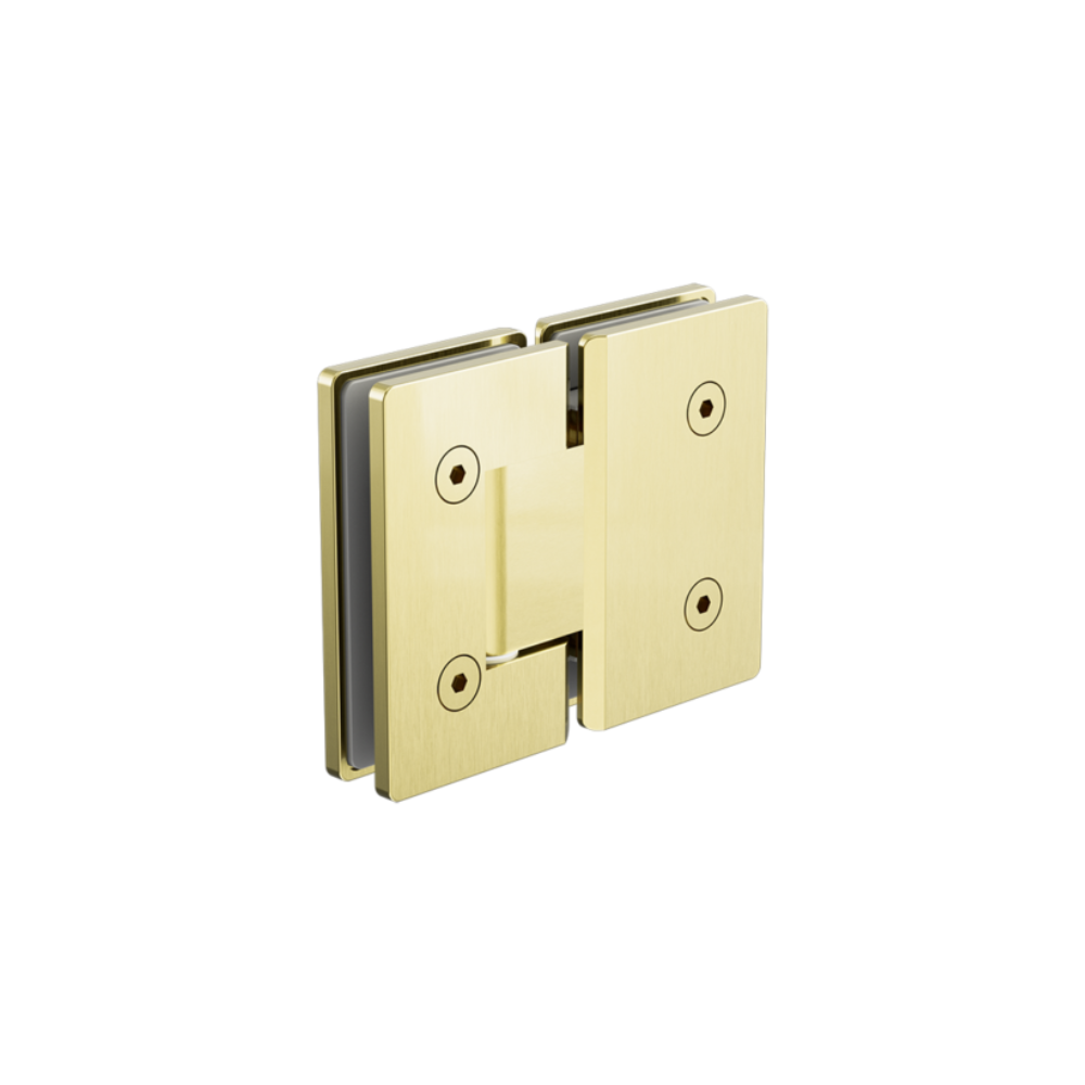 Glass To Glass 180 Degree Shower Hinge 10mm Glass Brushed Gold - NRSH102aBG