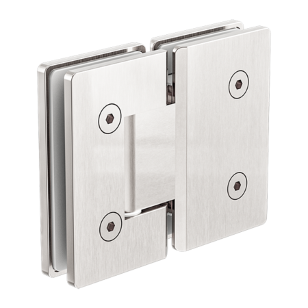 GLASS TO GLASS 180 DEGREE SHOWER HINGE 10MM GLASS  BRUSHED NICKEL