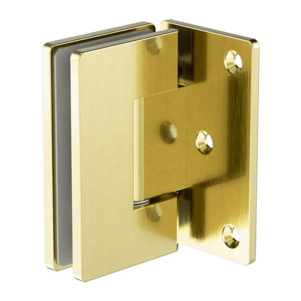 Glass To Wall 90 Degree Shower Hinge 10mm Glass Brushed Gold - NRSH101aBG