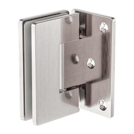 Glass To Wall 90 Degree Shower Hinge 10mm Glass Brushed Nickel - NRSH101aBN