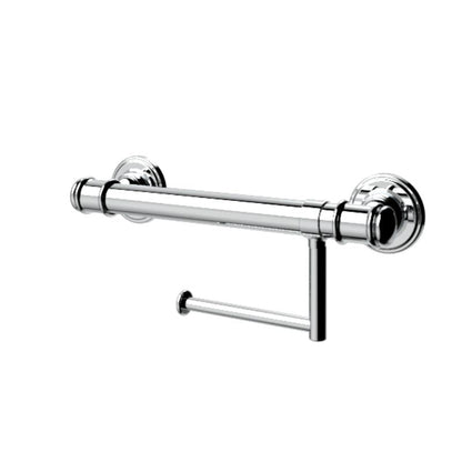 Glance York 32mm Grab Rail with Toilet Roll Holder 300 Chrome - R03H30C