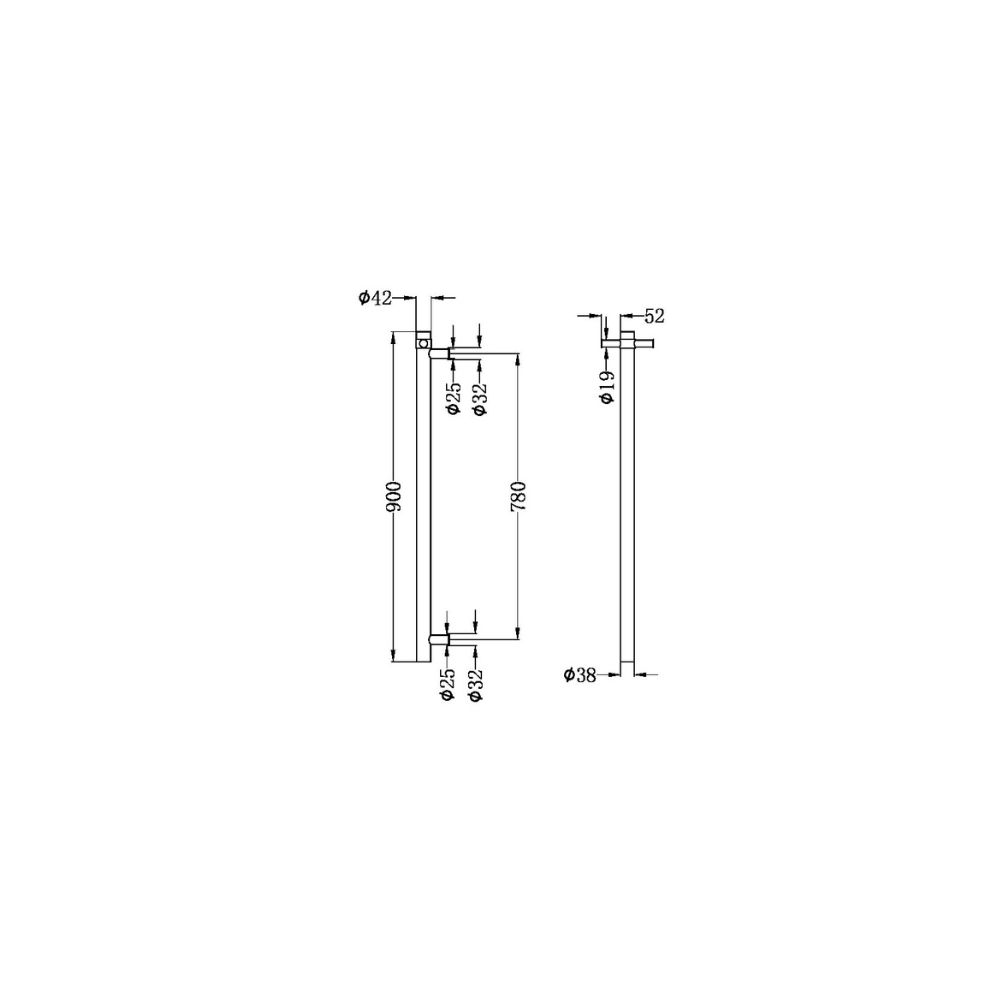 Heated Vertical Towel Rail Matte White - NRV900HMW