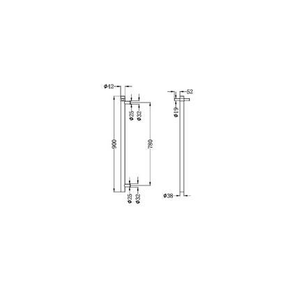 Heated Vertical Towel Rail Matte White - NRV900HMW