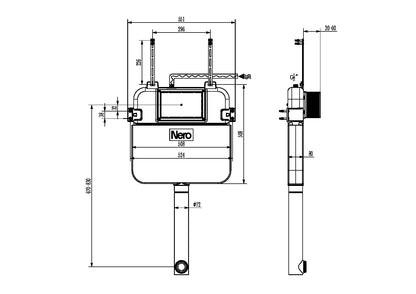 In Wall Cistern Concealed for NRCRPL002 AS1428 Pneumatic Raised Flush Buttons - G30035