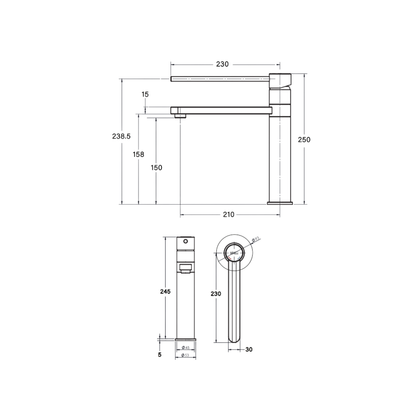 Kitchen Care Mixer With Swivel Spout - 230mm Lever Handle - BEN-38119L
