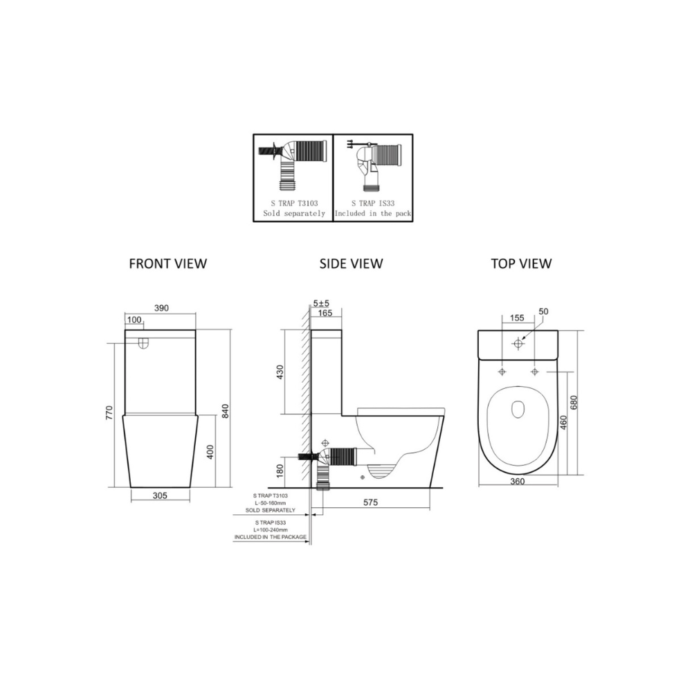 Lafeme Thea Standard - Luna Toilet - BS36S-TL6002