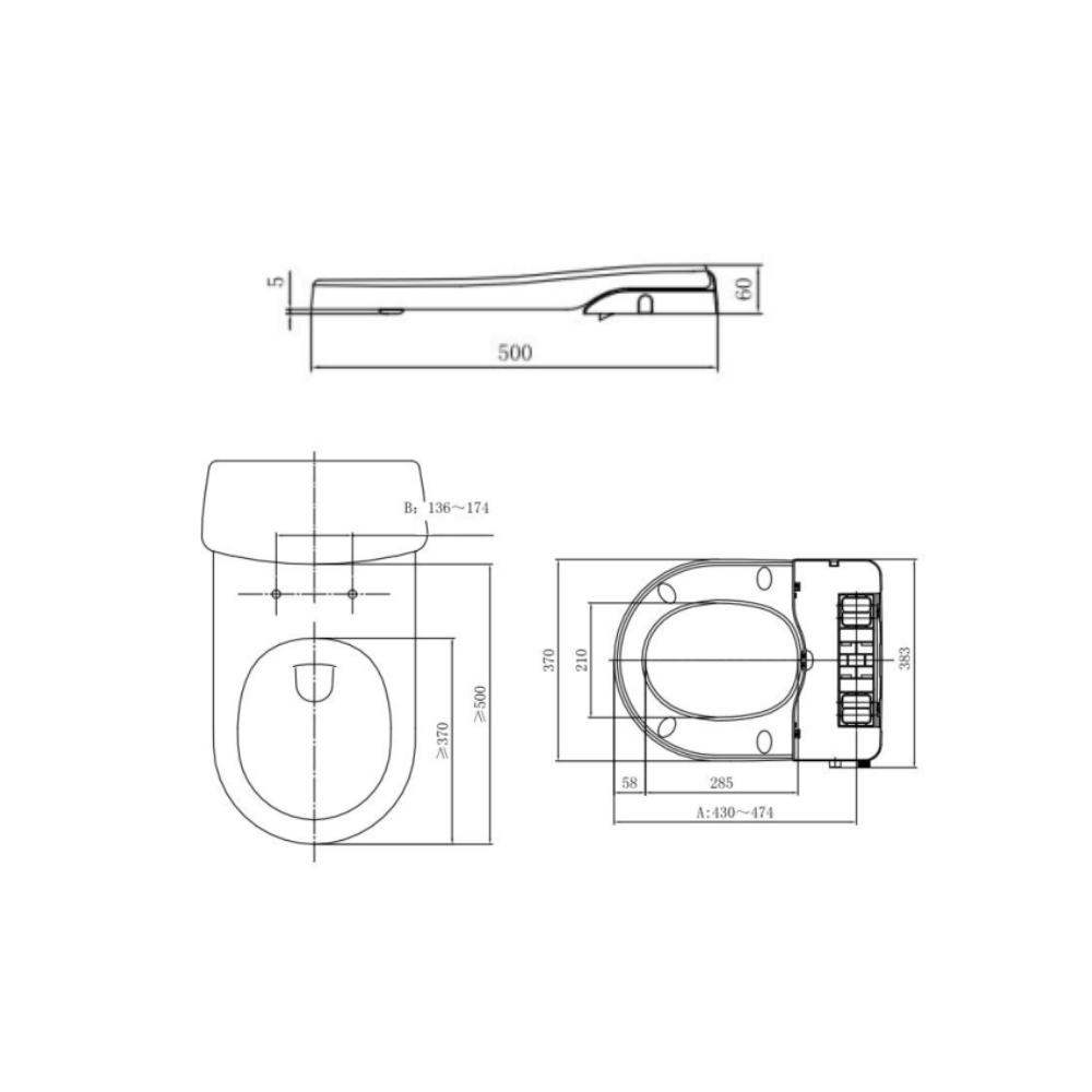 Lafeme Una Bidet Non Electric - FB104