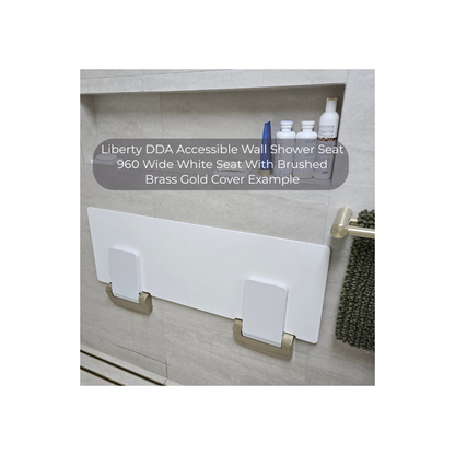 Liberty DDA Accessible Wall Shower Seat 960 Wide White Seat With White Cover - S01DWW