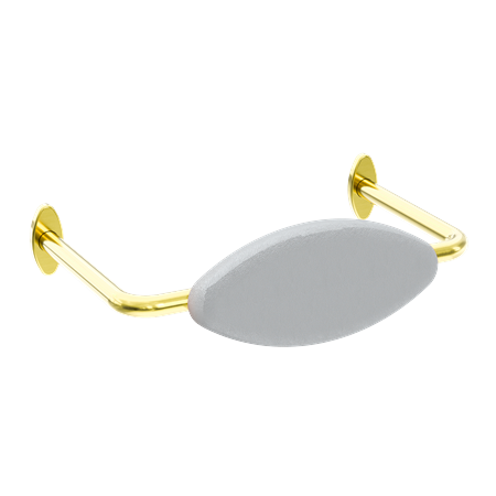 Liberty DDA Toilet Backrest 560mm - White Cushion Organic Brushed Brass Living (Made to Order) - R01R1WBBL