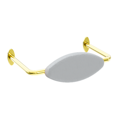 Liberty DDA Toilet Backrest 560mm - White Cushion Organic Brushed Brass Living (Made to Order) - R01R1WBBL