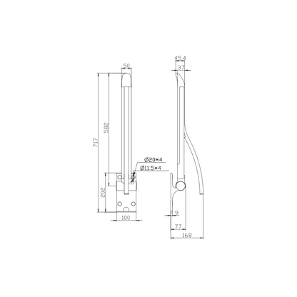 Liberty Fold Up Support Rail - SA003