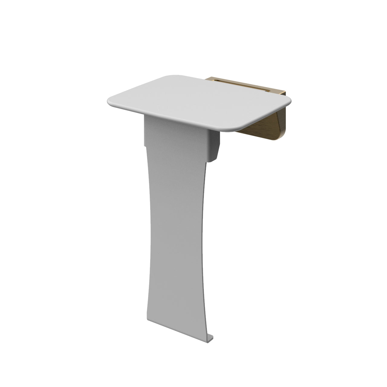 Liberty Shower Seat 350 Wide White with fold down leg Brushed Brass Gold - S01ALWBG