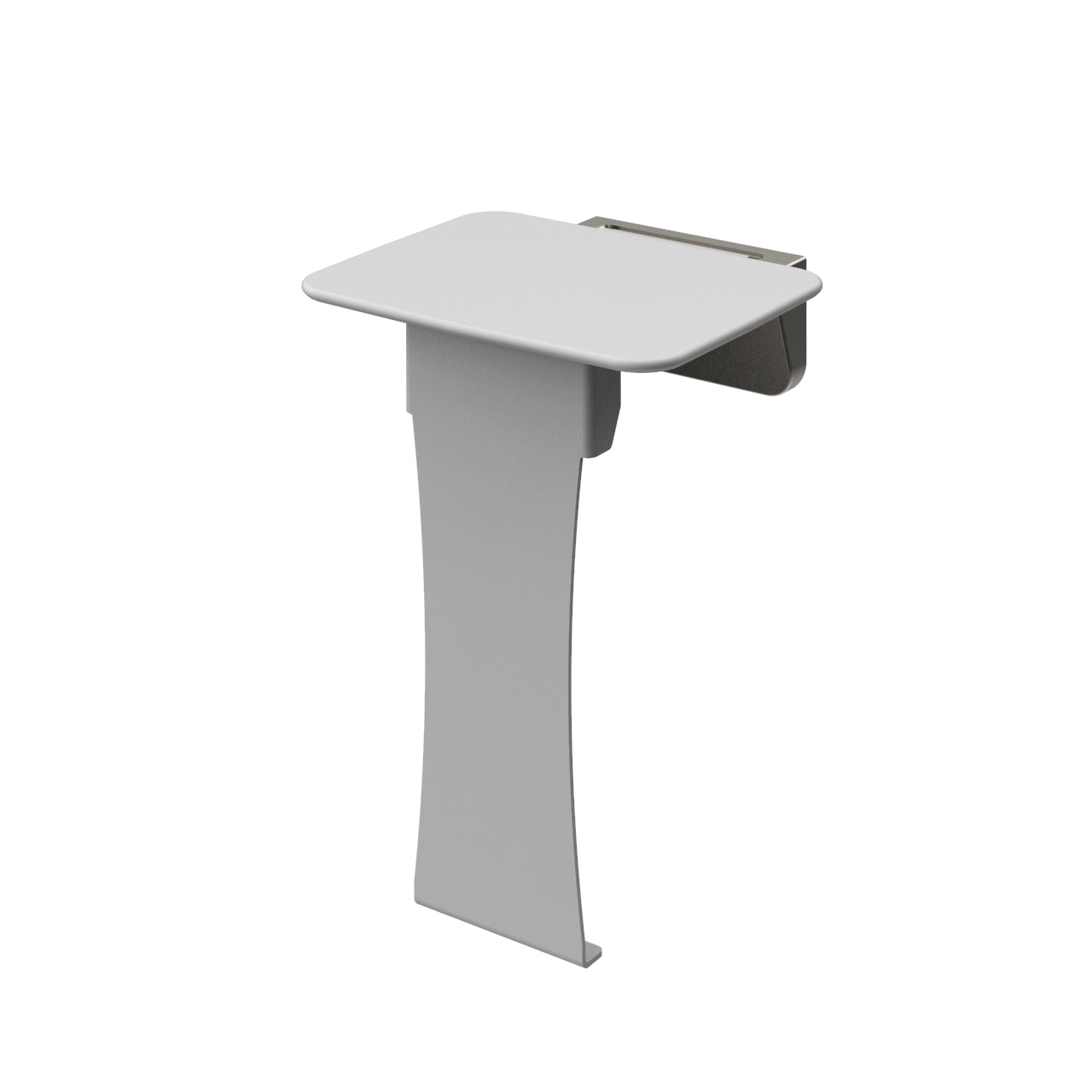 Liberty Shower Seat 350 Wide White with fold down leg Brushed Nickel
