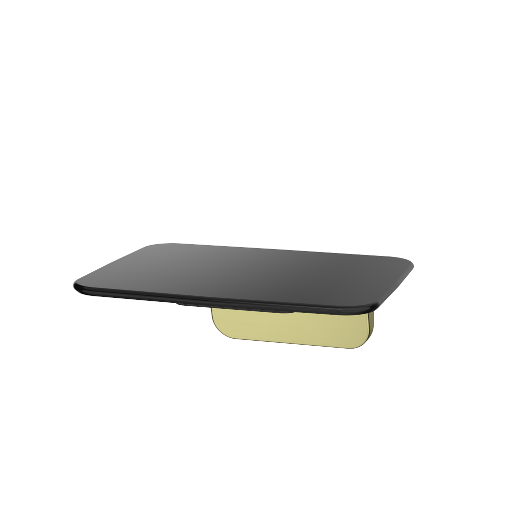 Liberty Shower Seat 380 Wide Black Brushed Brass Gold - S01ABBG