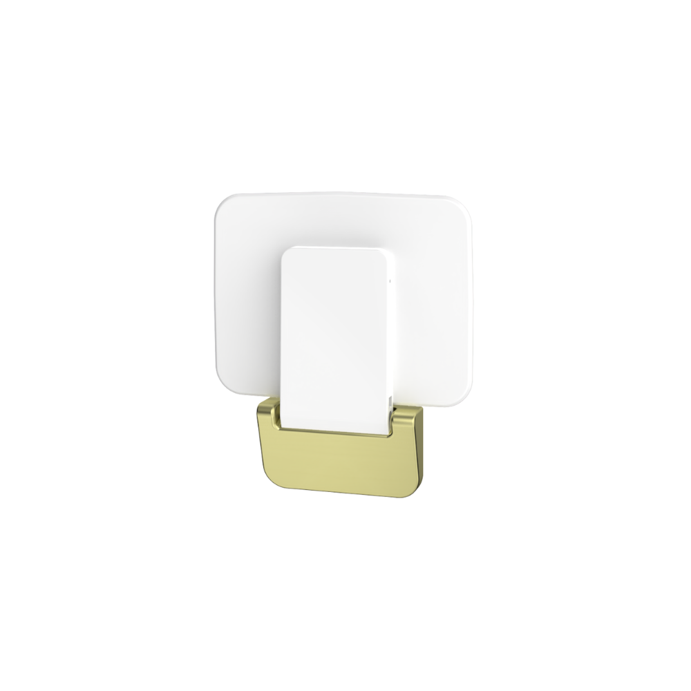 Liberty Shower Seat 380 Wide White Brushed Brass Gold - S01AWBG