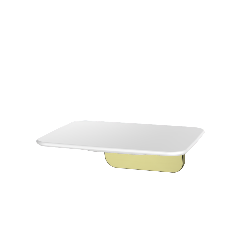 Liberty Shower Seat 380mm Wide White With Brushed Brass Cover - S01AWBB