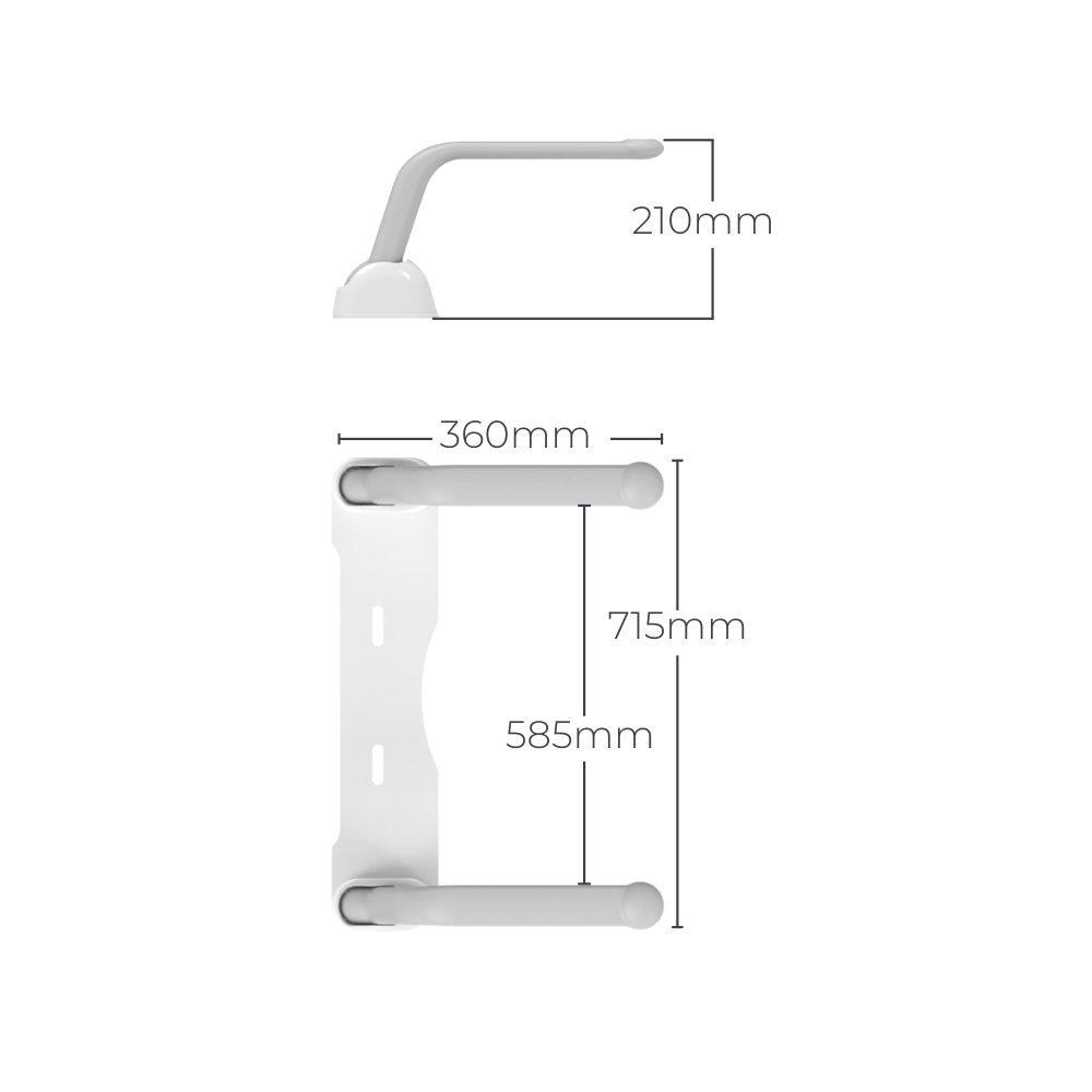 Liberty Toilet Support Arms Fold Up For All Toilets White - S01SAW