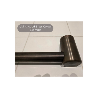 Liberty DDA Accessible Toilet Backrest 560mm - White Cushion - Organic Brass Aged Medium Living (Made to Order) - R01R1WAB