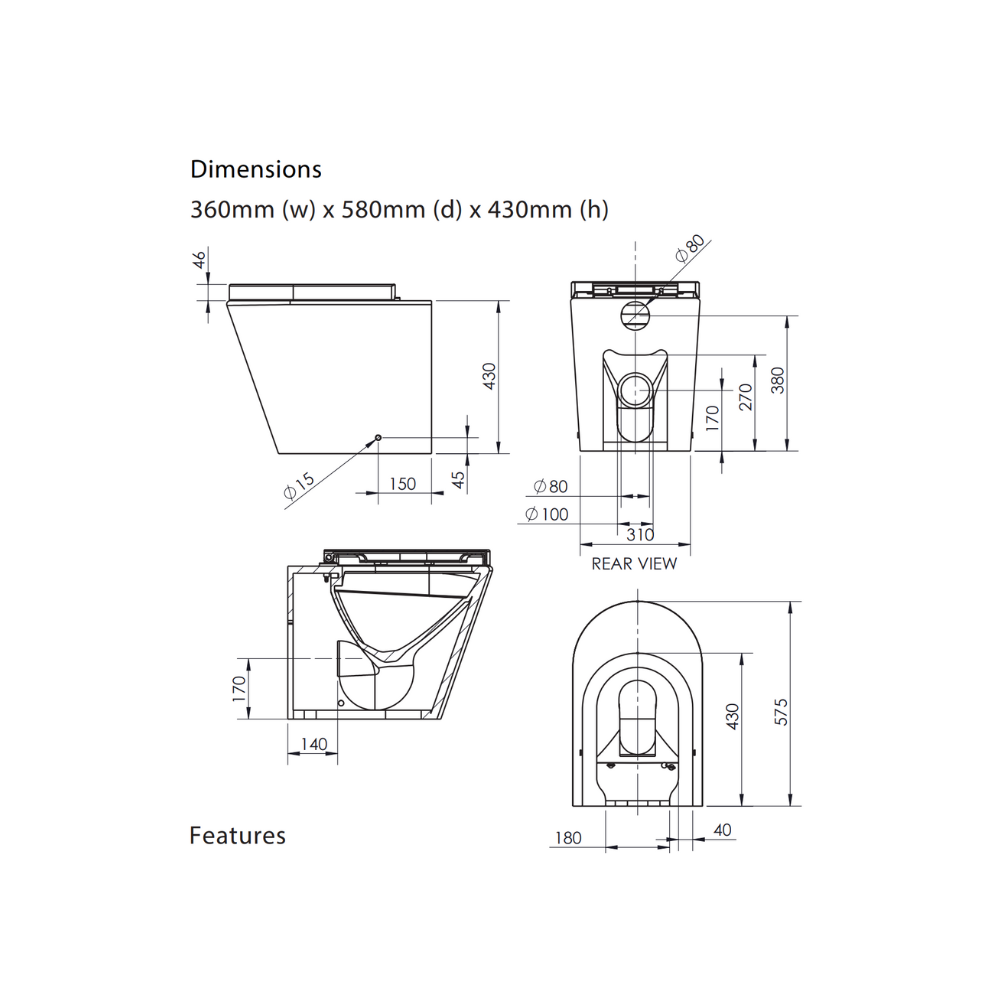 Lucerne Back To Wall Floor Pan - LT-1003D-R/HY2007