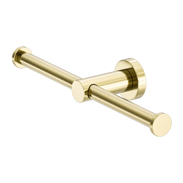 Mecca Double Toilet Roll Holder Brushed Gold - NR1986dBG