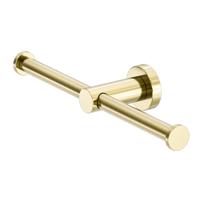 Mecca Double Toilet Roll Holder Brushed Gold - NR1986dBG