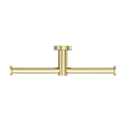 Mecca Double Toilet Roll Holder Brushed Gold - NR1986dBG