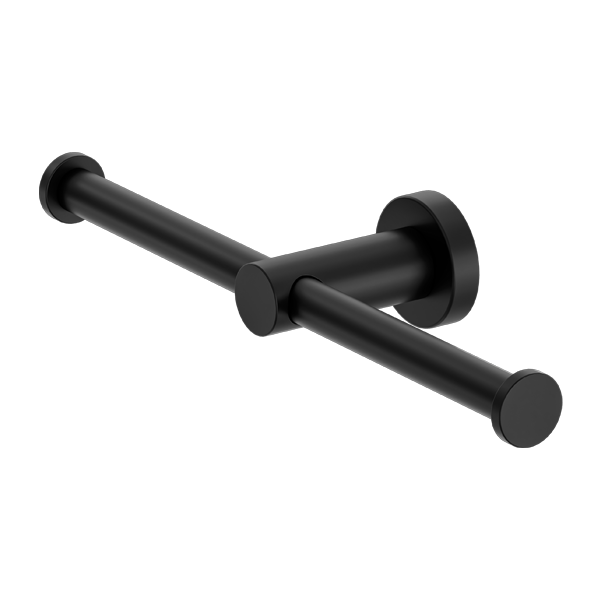 Mecca Double Toilet Roll Holder Matte Black - NR1986dMB