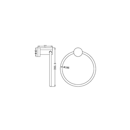 Mecca Hand Towel Ring Matte White - NR1980MW