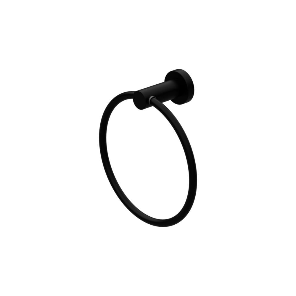 Mecca Hand Towel Ring Matte Black - NR1980MB