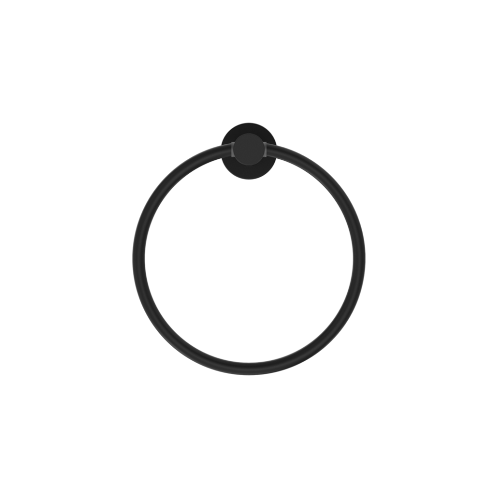 Mecca Hand Towel Ring Matte Black - NR1980MB